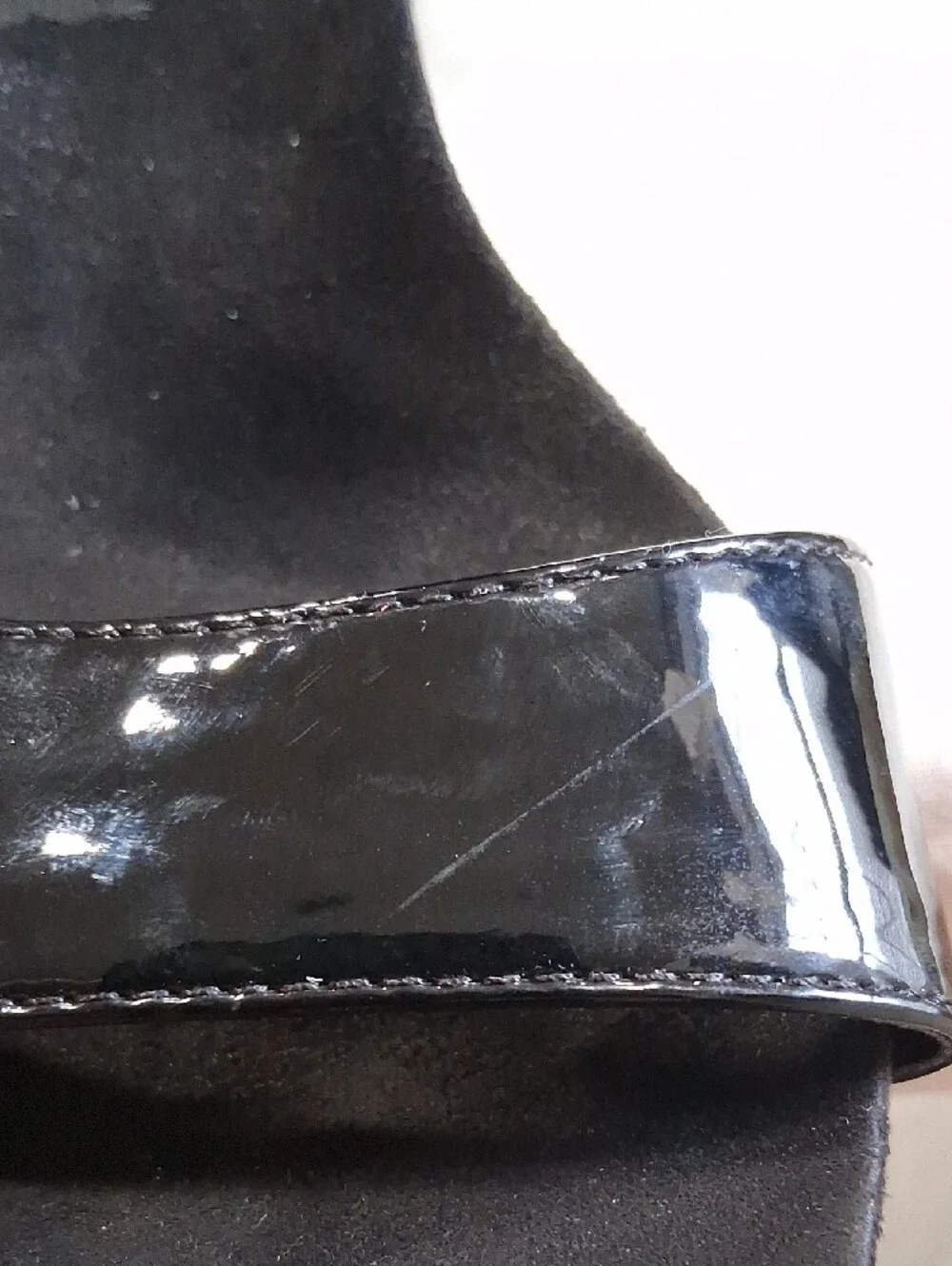 Jones New York Black Patent Wedge Sandals